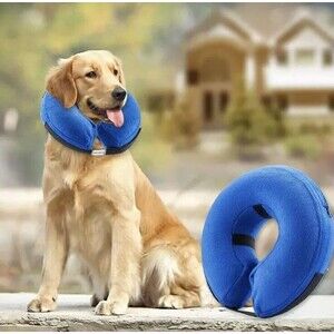 Bencmate Protective Inflatable Collar for Dogs Size Large Neck 12-18"  Blue New